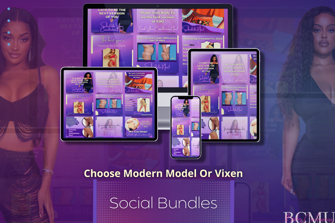 90+ Body Contouring Socially Social ~ Media Posts Bundle